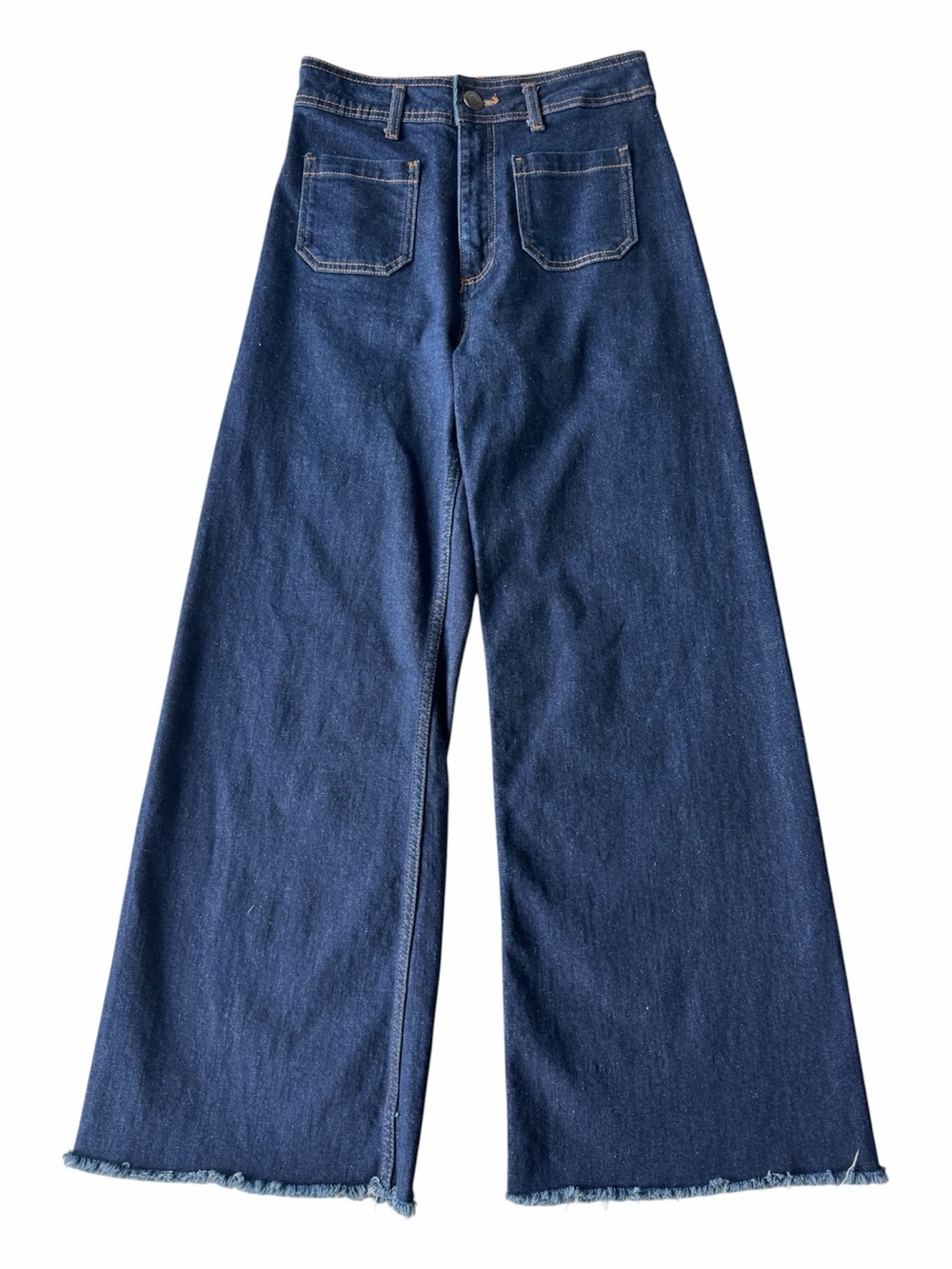 ✅ Zara Dark Blue High-Rise Wide Leg Jeans size 6